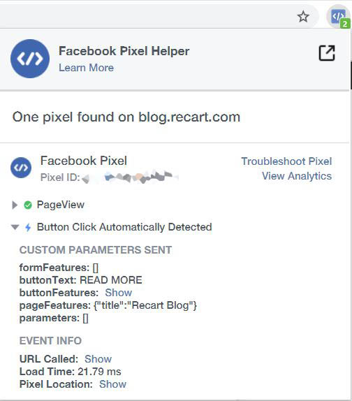 Facebook Pixel Helper rozszerzenie Chrome