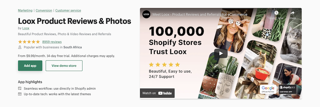 Shopify App Loox