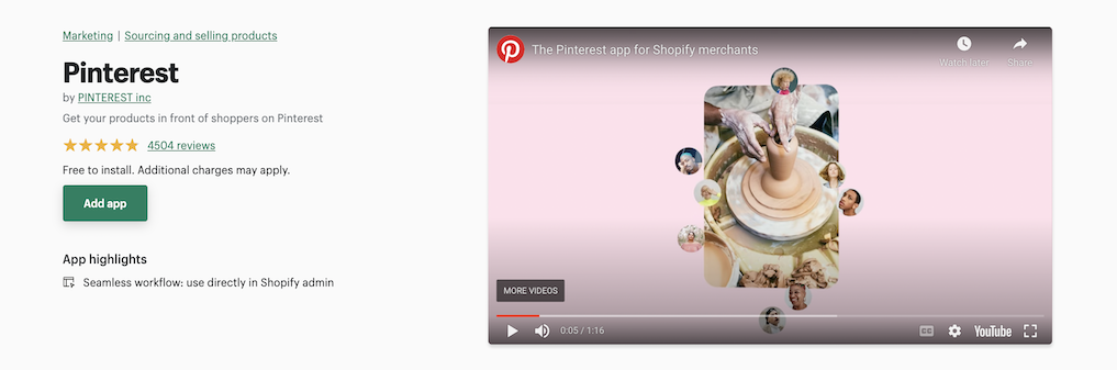 Shopify App Pinterest