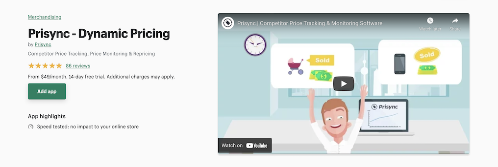Shopify App Prisync
