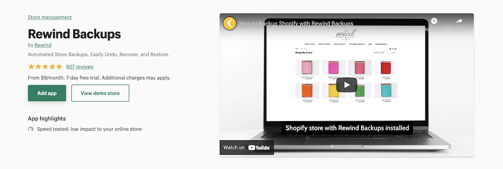 Shopify App Rewind