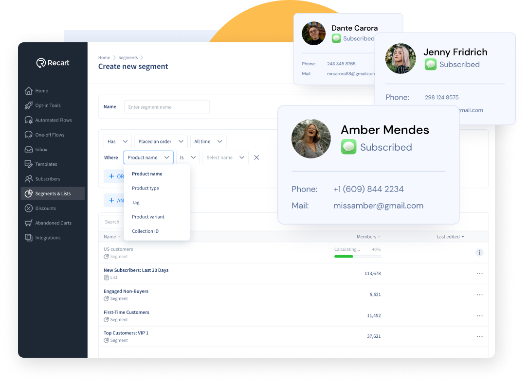 Segments for SMS Automations