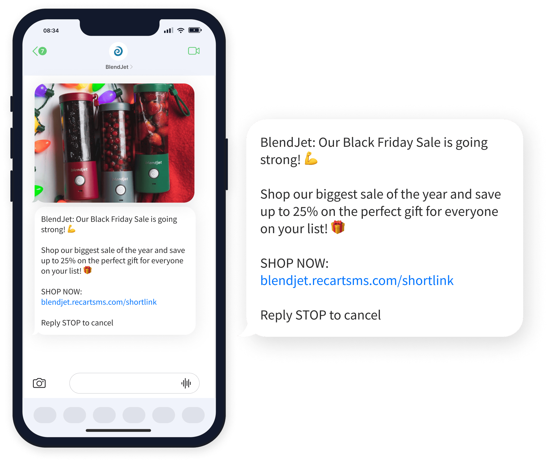Black Friday, Cyber Monday SMS Example - BlendJet 2